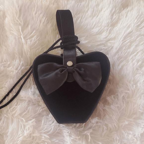 Swarovski Heart Shaped Velvet and Satin Evening Bag - Picture 3 of 9